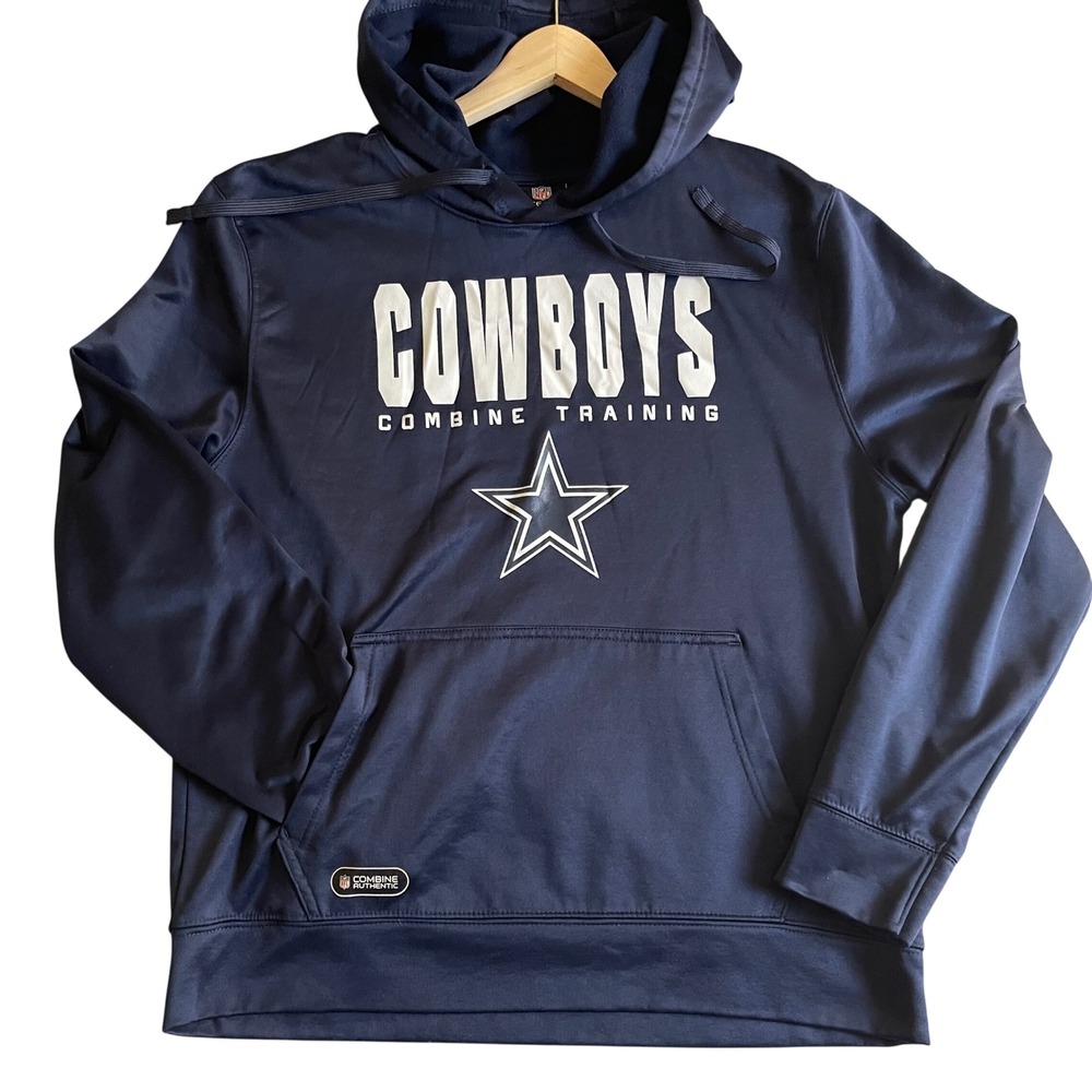 Dallas Cowboys Hoodie NFL Mens Large Navy Blue Combine Training New Era Athletic